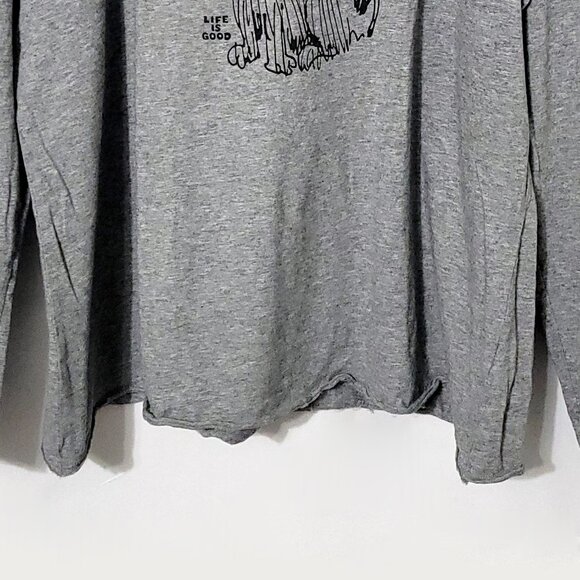 Life Is Good Womens We're All Mutts Smooth Tee Sz 2XL Gray Long Sleeve Dog Print - Picture 5 of 10